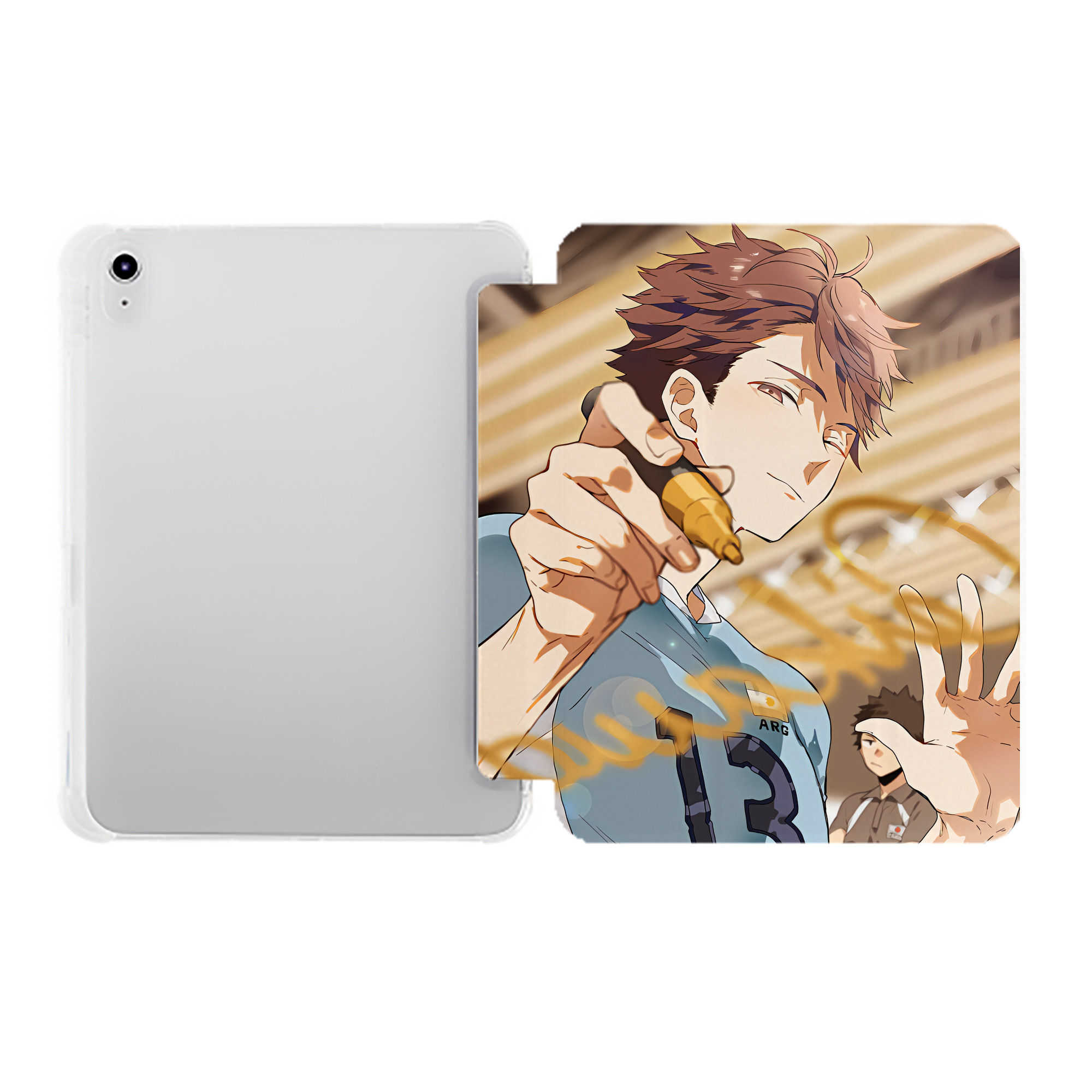 （画像用） ハイキュー!! Haikyu!! IPad ケース ペン収納付き 三つ折りスタンド PUレザー×シリコン 対応機種9.5/10.5/10.9インチ